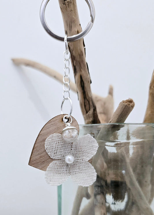 Porte bonheur bois et coquillage