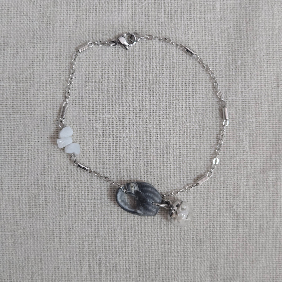 Bracelet coquillage et pierre de lune