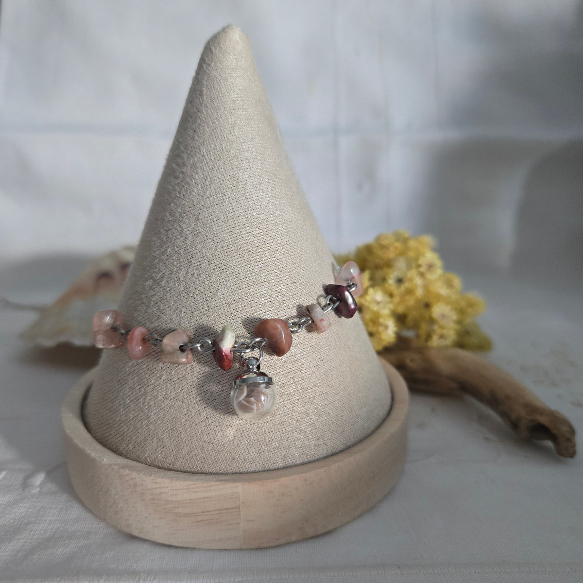 Bracelet pierre naturelle et coquillage
