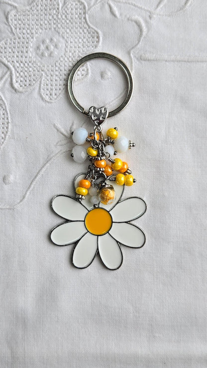 Porte-clés porte-bonheur Marguerite et Jonquille