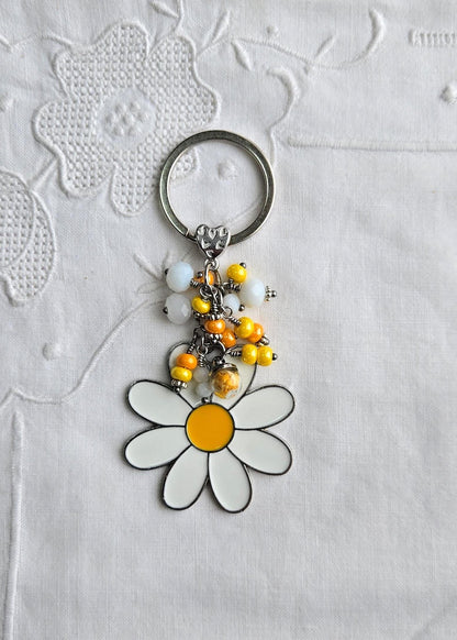 Porte-clés porte-bonheur Marguerite et Jonquille
