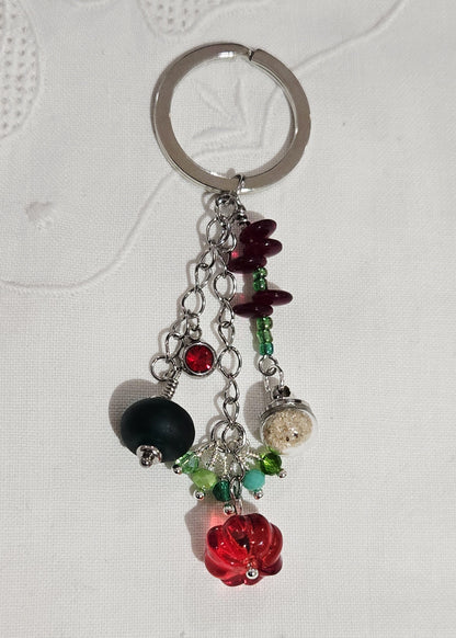Porte-clés sable et perles de verre