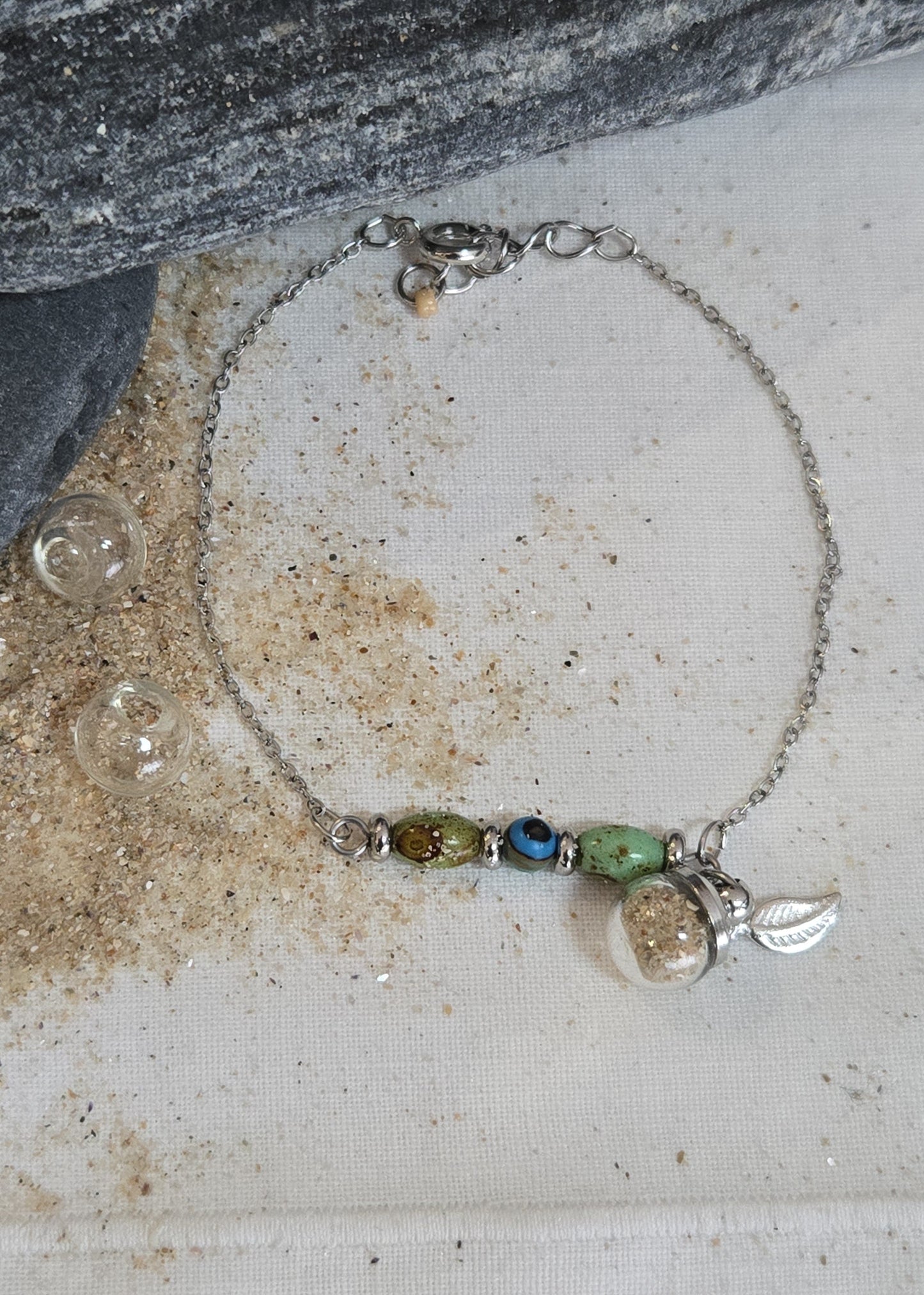 Bracelets perles sable de plage