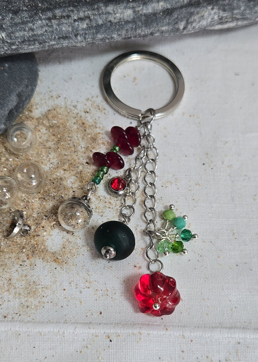 Porte-clés sable et perles de verre