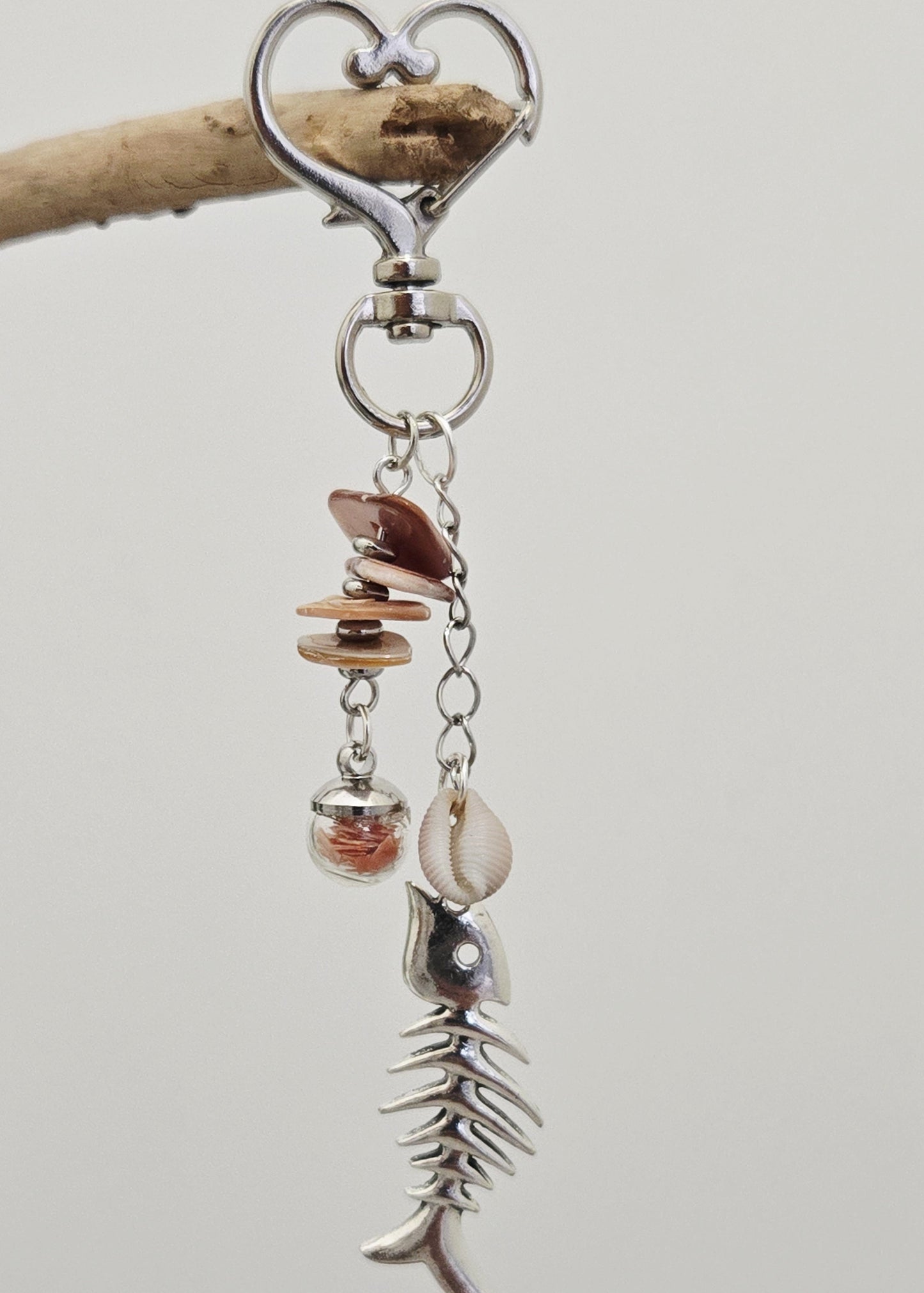 Porte-clés nacre et poisson