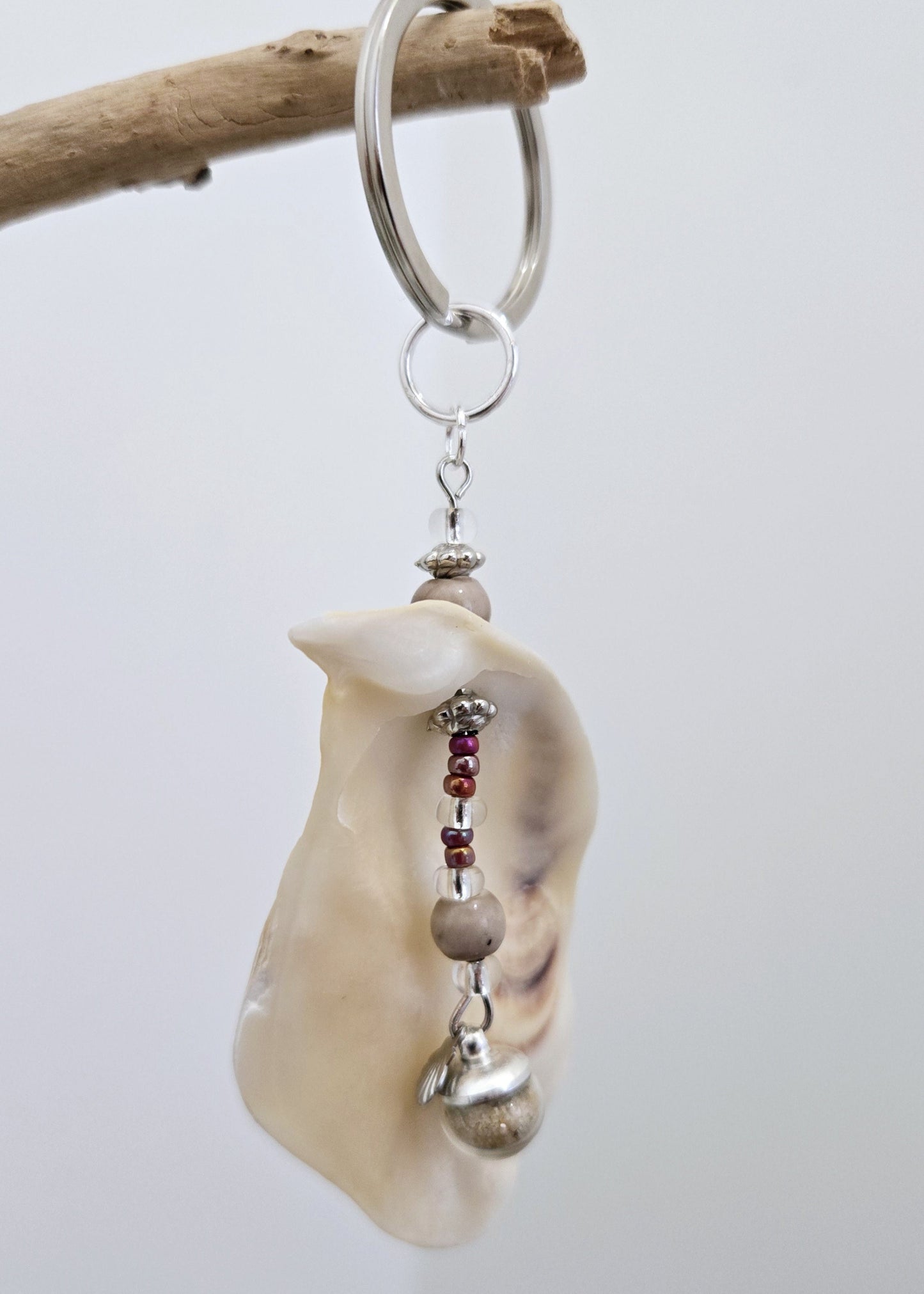Porte-clés huître naturelle