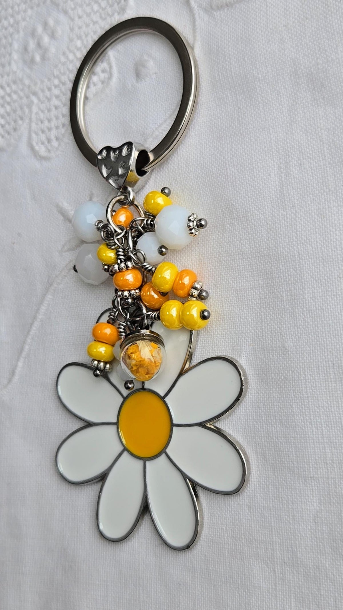 Porte-clés porte-bonheur Marguerite et Jonquille